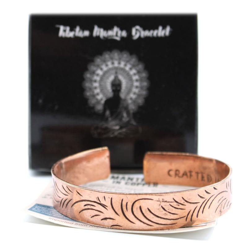 Bracelet tibétain en cuivre - Larges tourbillons tribaux