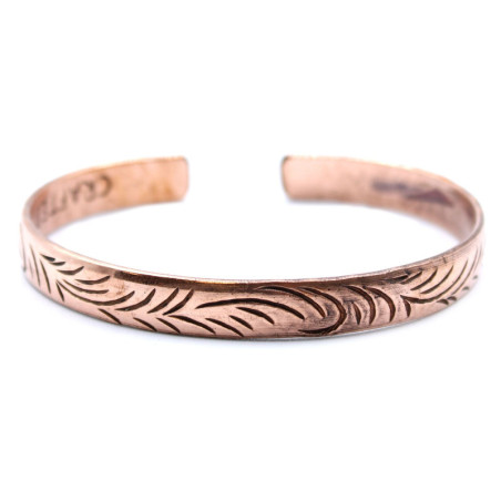 Bracelet tibétain en cuivre - Motifs tribaux fins