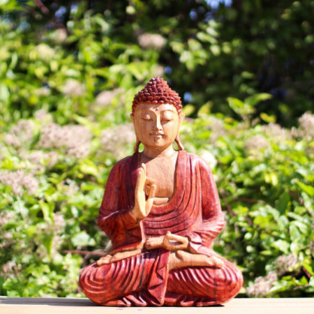 Statue de Bouddha sculptée à la main - 30 cm Transmission de l'enseignement