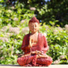 Statue de Bouddha sculptée à la main - 30 cm Transmission de l'enseignement