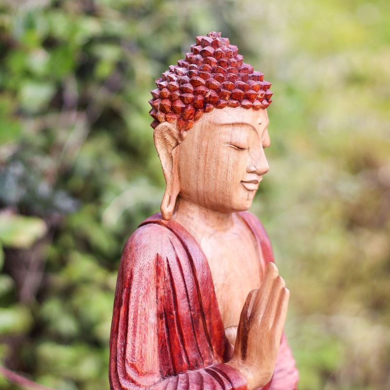 Statue de Bouddha sculptée à la main - 30 cm Transmission de l'enseignement