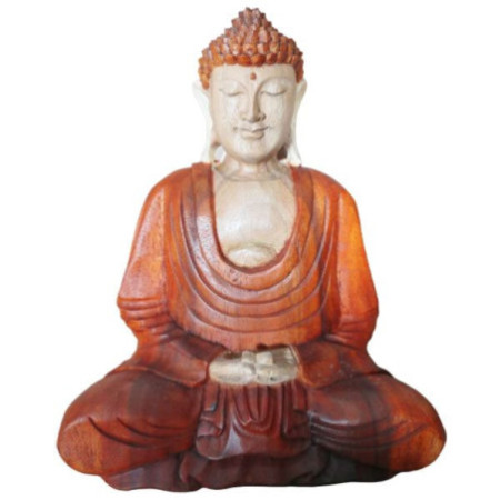 Statue de Bouddha sculptée à la main - 30 cm Main vers le bas