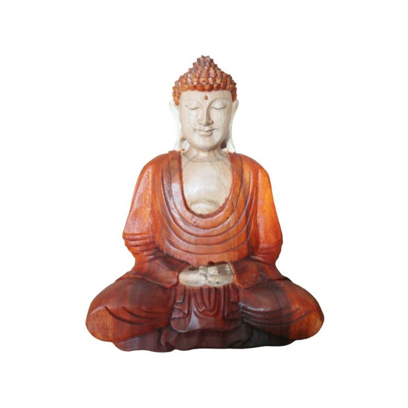 Statue de Bouddha sculptée à la main - 30 cm Main vers le bas
