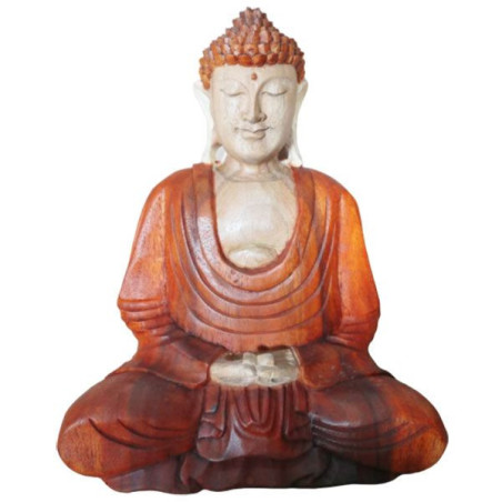 Statue de Bouddha sculptée à la main - 30 cm Main vers le bas