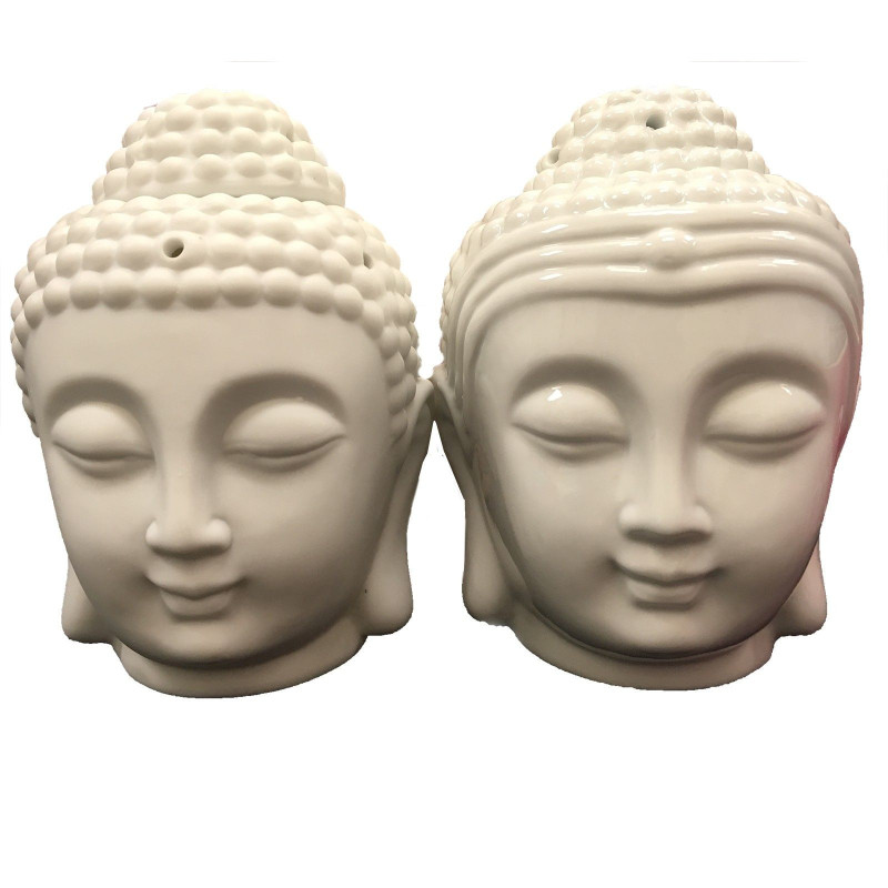 Brûleur à huile tête de Bouddha - Blanc