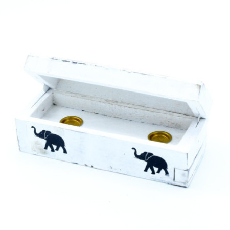 Porte-encens blanchi à la chaux - Boîte à fumée conique 15 cm