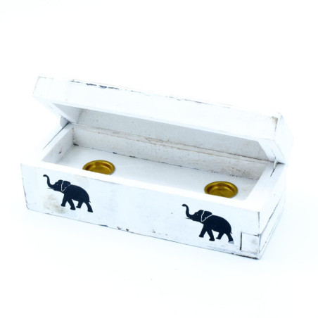 Porte-encens blanchi à la chaux - Boîte à fumée conique 15 cm