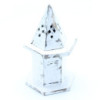 Porte-encens blanchi à la chaux - Mini-maison pyramidale