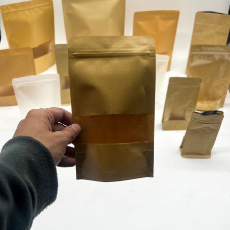 10x Sachets Kraft à Fenêtre 12x20 cm