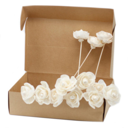 Fleurs naturelles pour diffuseur - Rose sur roseau
