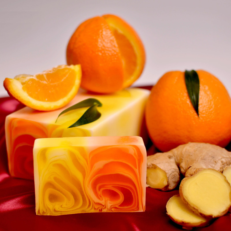 Pain de savon artisanal 1,2 kg - Orange et gingembre