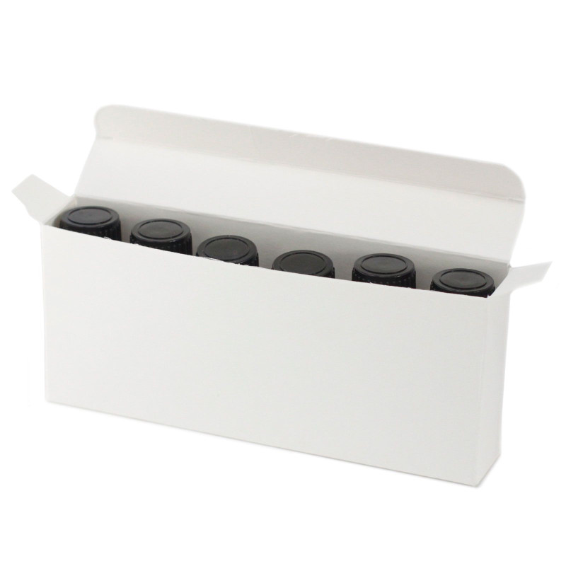Coffret pour 6 flacons d'huiles essentielles de 10 ml - Blanc