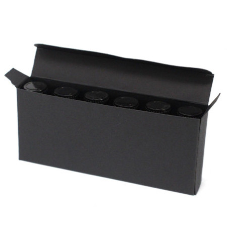 Coffret pour 6 flacons d'huiles essentielles de 10 ml - Noir