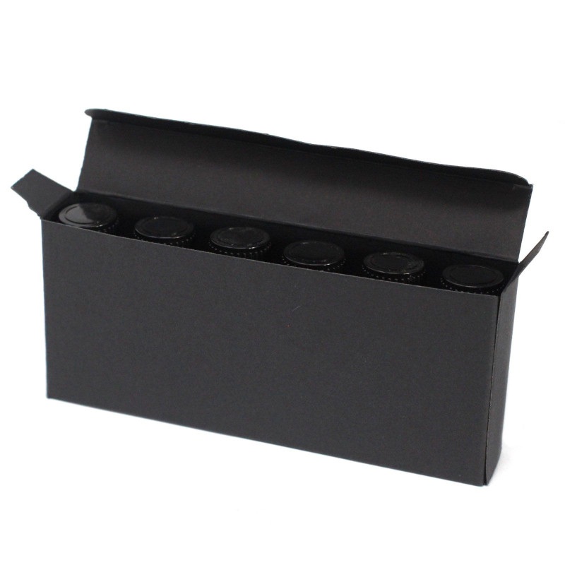 Coffret pour 6 flacons d'huiles essentielles de 10 ml - Noir