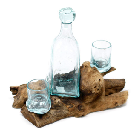 Verre Molton sur bois - Service à whisky