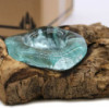 Bougeoir en verre molletonné sur bois