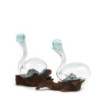Verre fondu sur bois - Carafe à vin