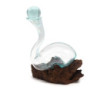 Verre fondu sur bois - Carafe à vin