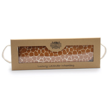 Sac de blé lavande de luxe dans un coffret cadeau - Girafe de Madagascar