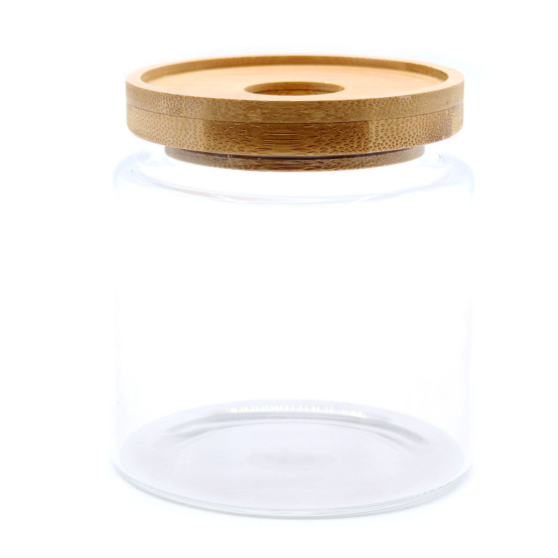 Bocal en verre en bambou Cottage - 10 cm