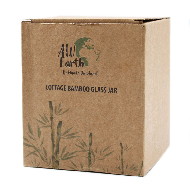 Bocal en verre en bambou Cottage - 10 cm