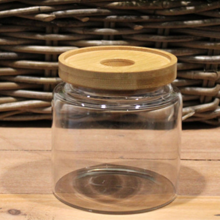 Bocal en verre en bambou Cottage - 10 cm