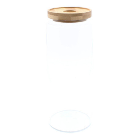 Bocal en verre en bambou Cottage - 20 cm