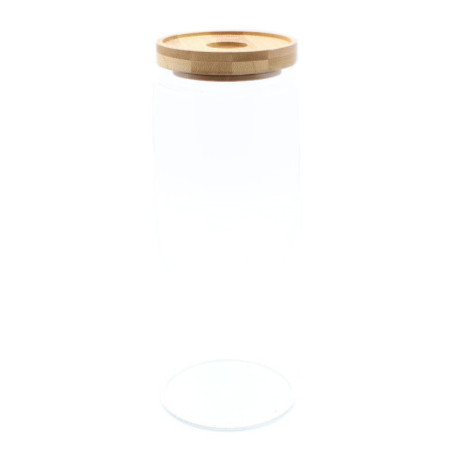Bocal en verre en bambou Cottage - 20 cm