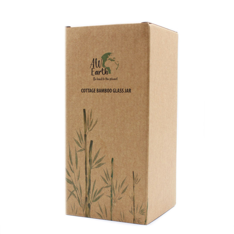 Bocal en verre en bambou Cottage - 20 cm