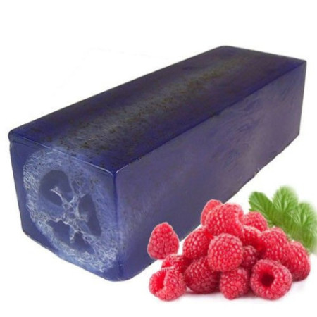 Tranche de savon luffa 115 g - Un vrai baume à la framboise