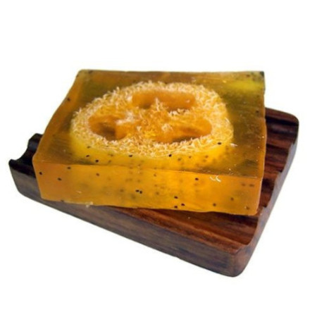 Tranche de savon luffa 115 g - Un vrai baume à la framboise