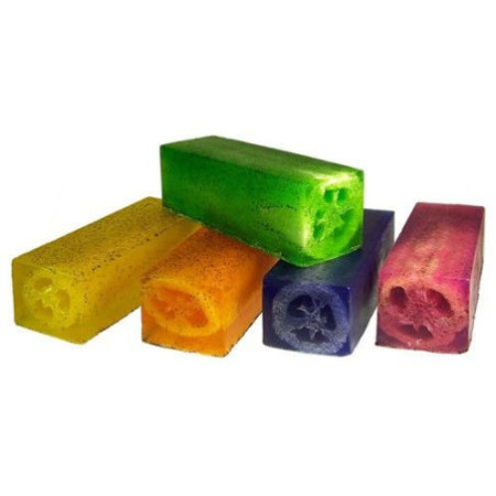 Tranche de savon luffa 115 g - Un vrai baume à la framboise