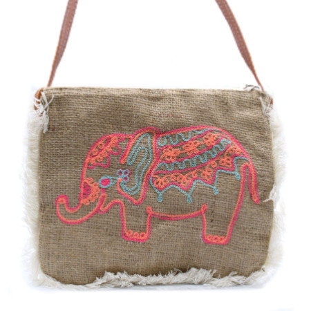 Sac à franges Fab - Broderie éléphant