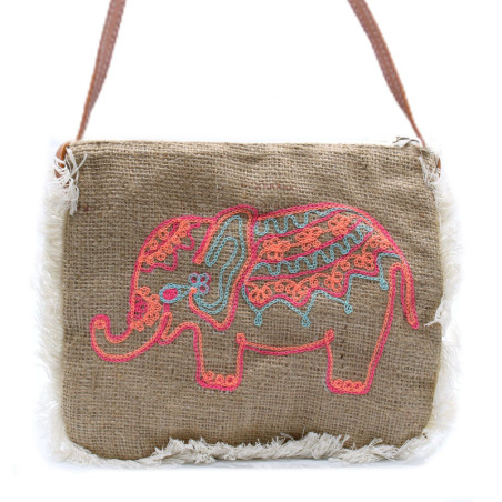 Sac à franges Fab - Broderie éléphant