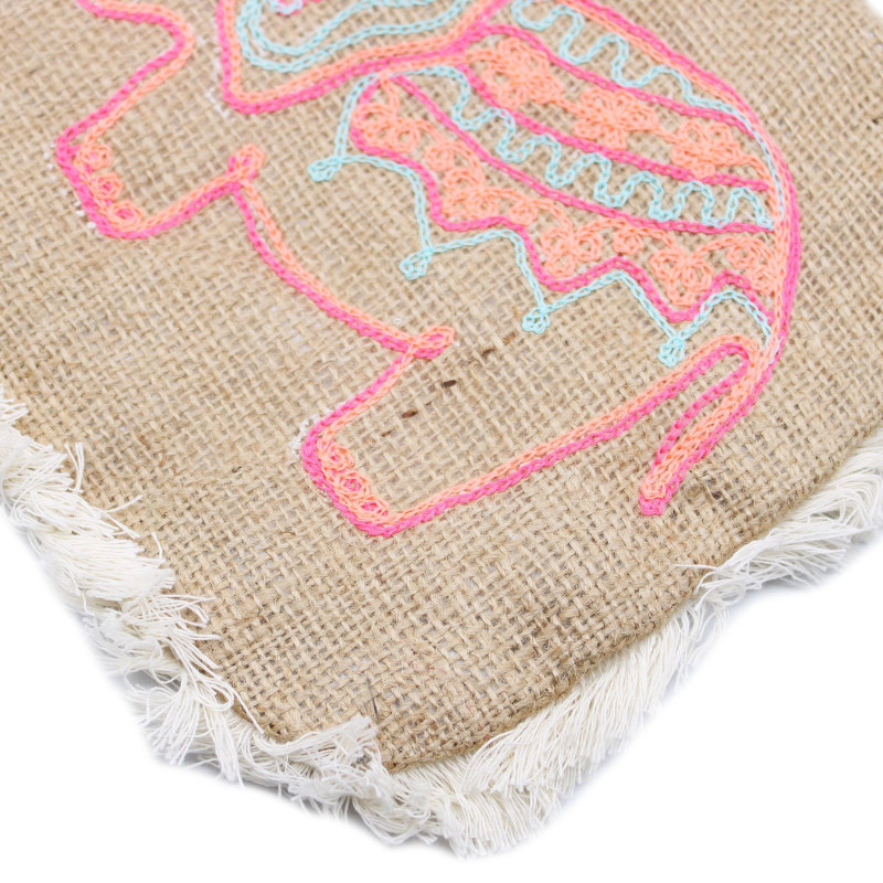 Sac à franges Fab - Broderie éléphant