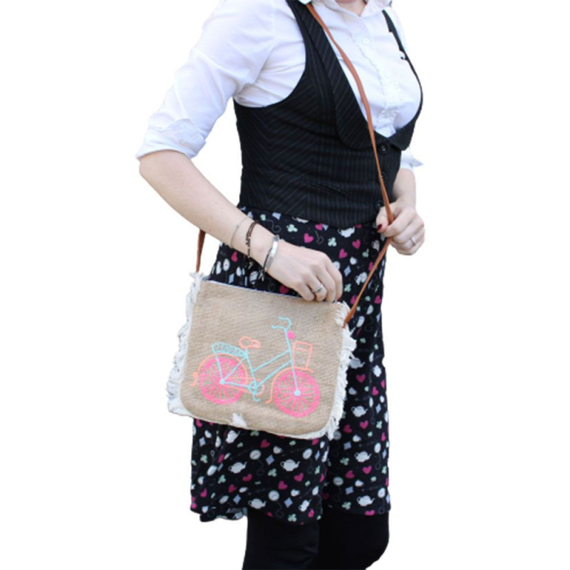 Sac à franges Fab - Motif brodé d'été