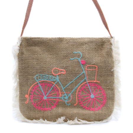 Sac à franges Fab - Broderie vélo