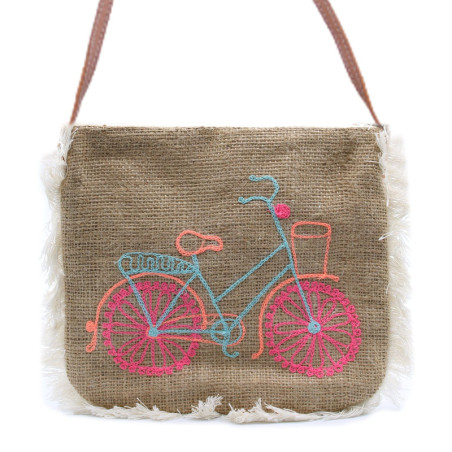 Sac à franges Fab - Broderie vélo