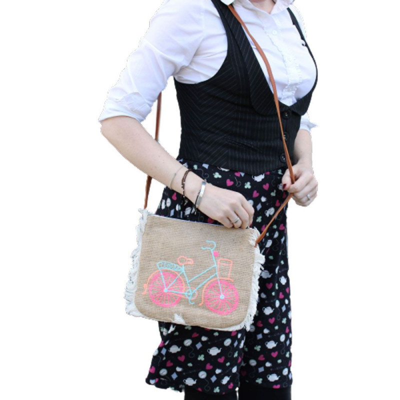 Sac à franges Fab - Broderie vélo