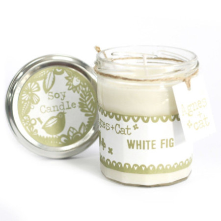 Bougie en pot de confiture - Figue blanche