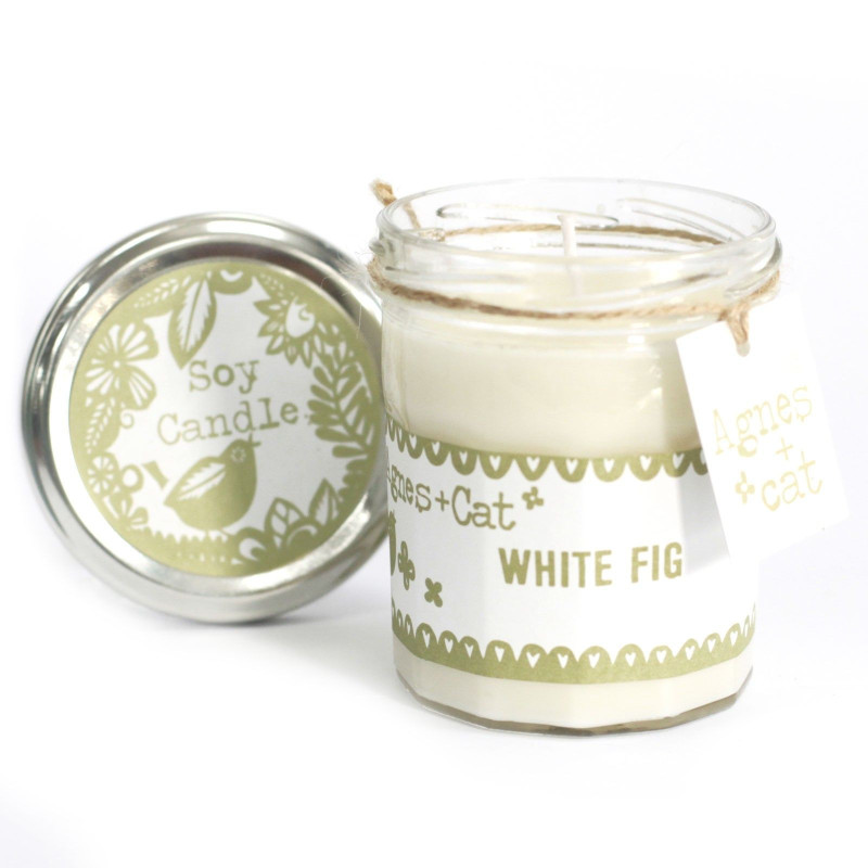 Bougie en pot de confiture - Figue blanche