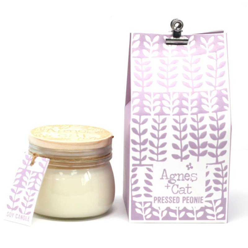 Petite bougie en pot Kilner - Pivoine pressée