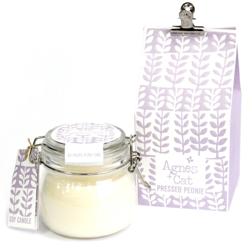 Bougie en pot Kilner - Pivoine pressée