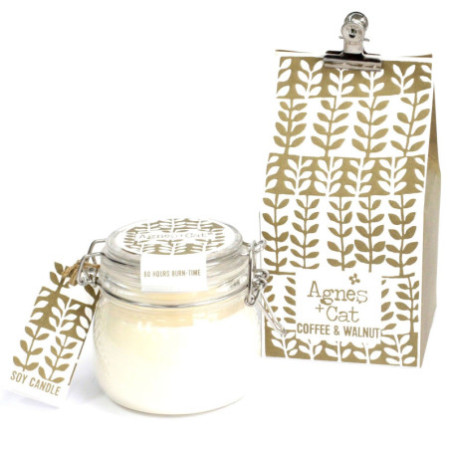 Bougie en pot Kilner - Café et noix