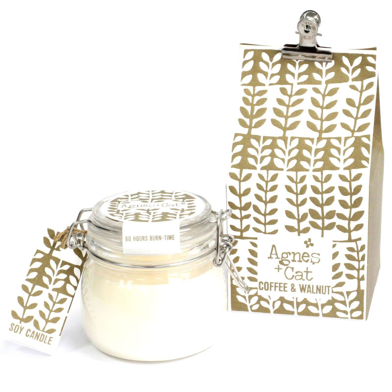 Bougie en pot Kilner - Café et noix