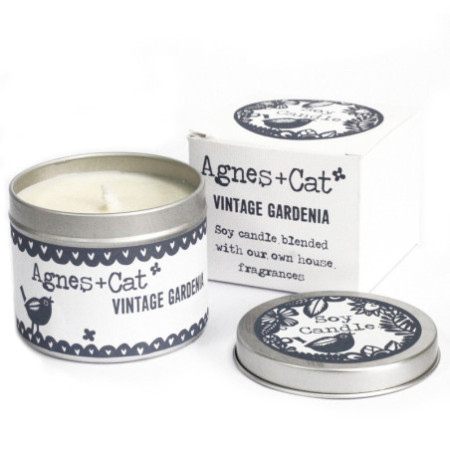 Bougie en étain - Gardénia vintage