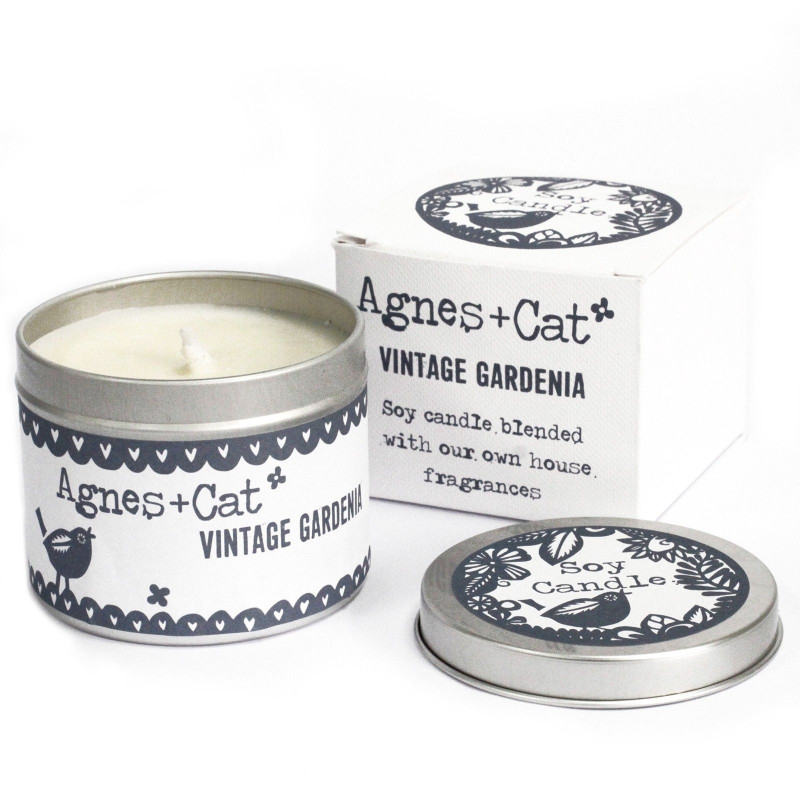 Bougie en étain - Gardénia vintage