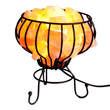 Lampe brasero à faible teneur en sel, câble, ampoule, sel rose