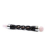 Baguette de guérison sculptée en spirale - Tuyau en cuivre Quartz rose