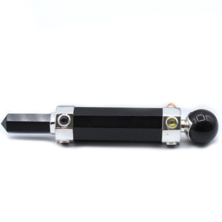 Baguette de guérison hexagonale en cristal - 12 cm - Agate noire